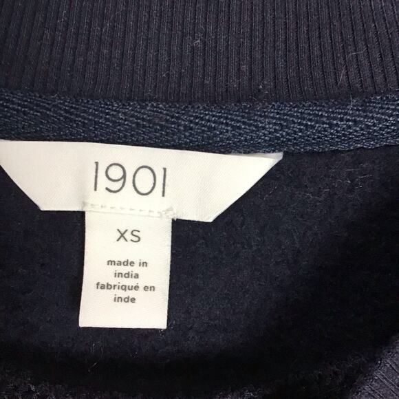 1901 Women’s Sweatshirt XS Navy Blue Crewneck Pullover Logo Long Sleeve NWOT - Picture 6 of 12